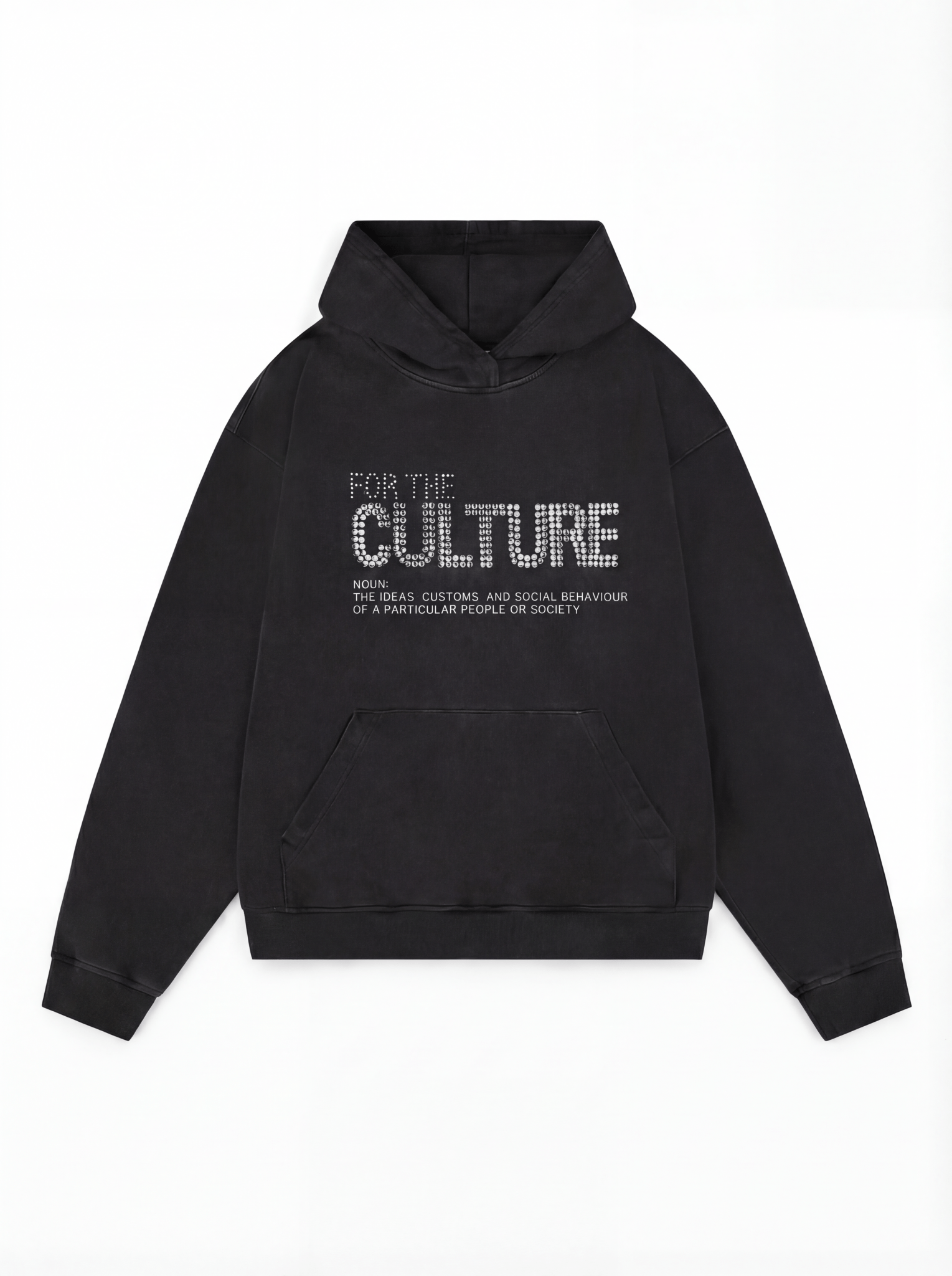 Lockerer Hoodie mit glitzerndem Letter-Print