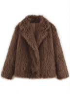 Eleganter Warmer Kunstfell-Mantel