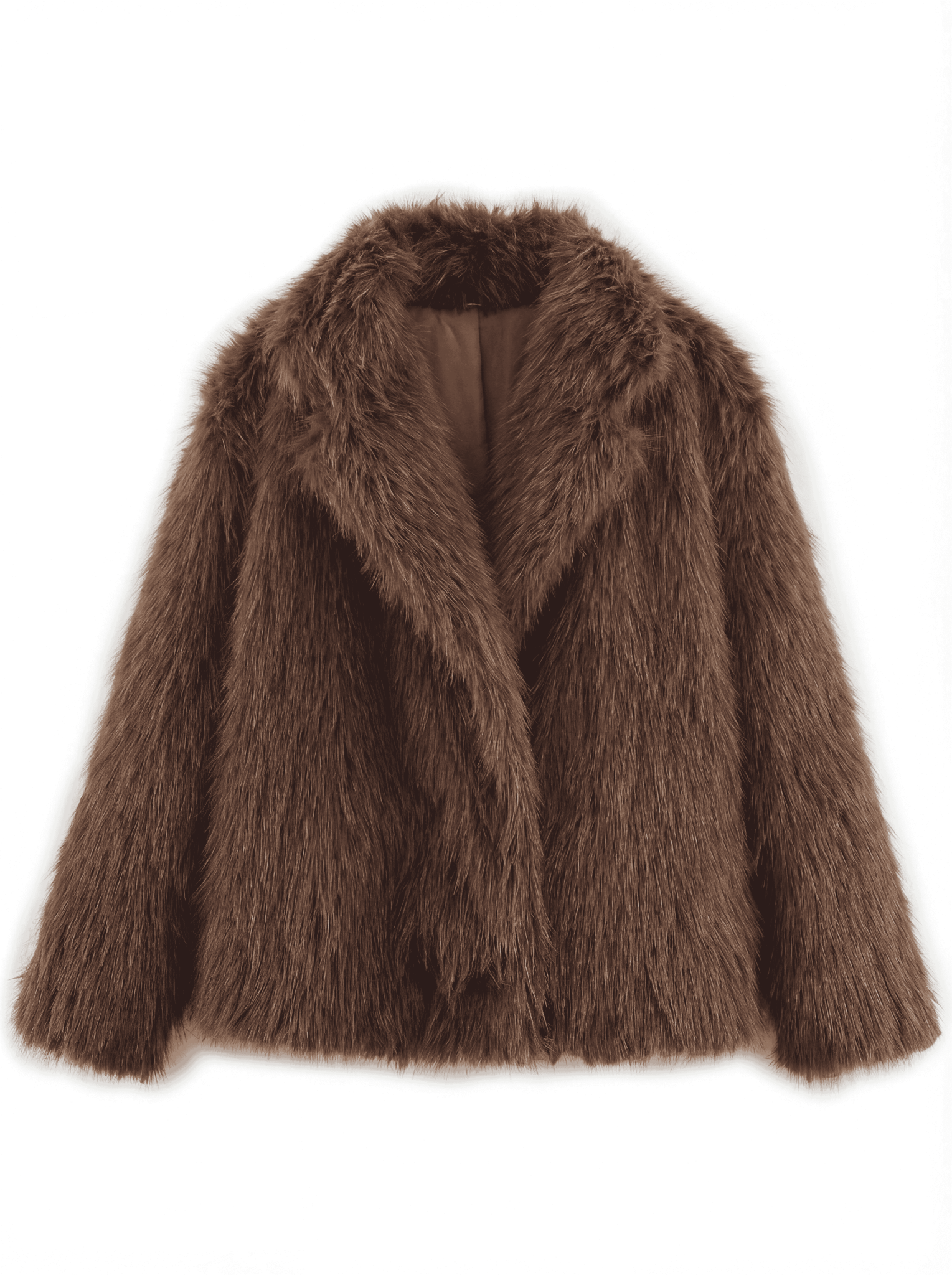 Eleganter Warmer Kunstfell-Mantel