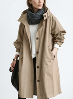 Wetterfester Midi-Mantel mit Kapuze