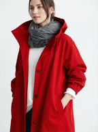 Wetterfester Midi-Mantel mit Kapuze