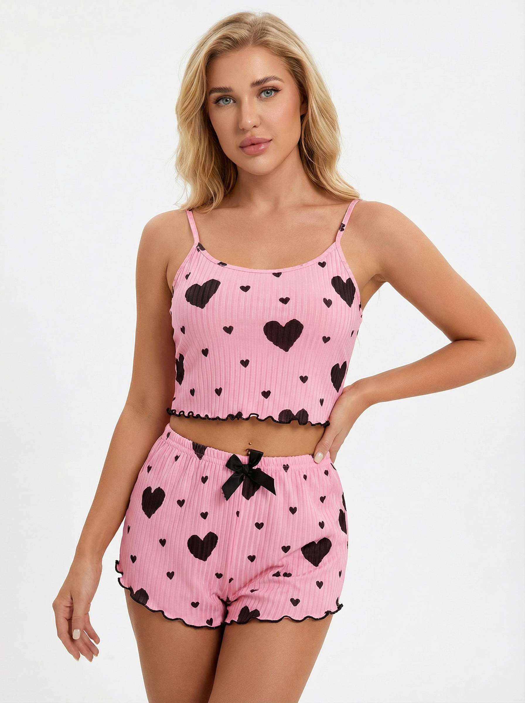 Luftiges Pyjama-Set mit Spaghetti-Trägern