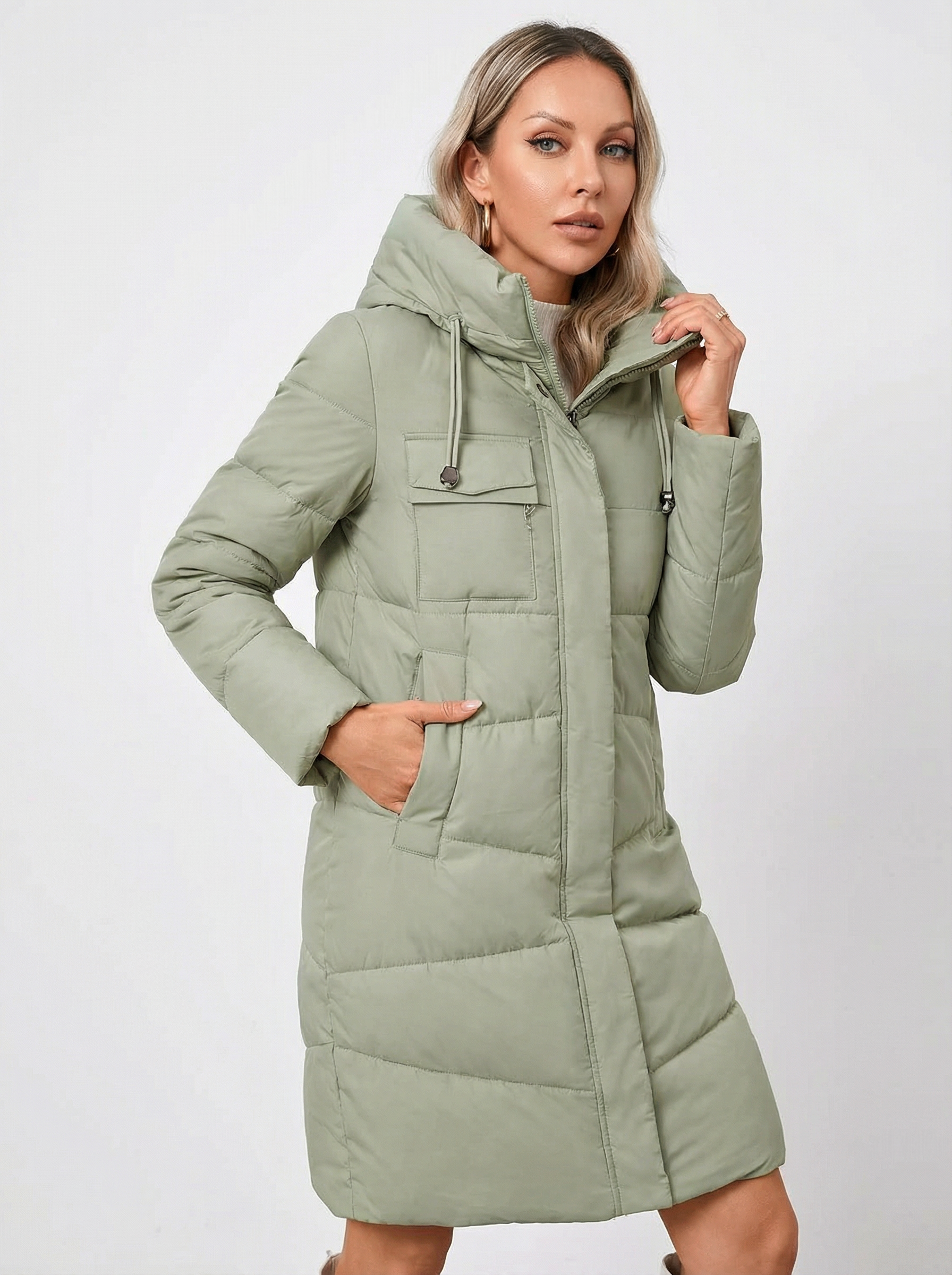 Warmer, eleganter Winterparka mit Kapuze