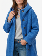 Warmer Mantel aus Baumwolle mit Kapuze