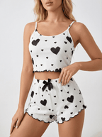 Luftiges Pyjama-Set mit Spaghetti-Trägern