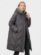 Warmer, kuscheliger Daunen-Mantel mit Kapuze