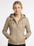 Warmer Gothic-Hoodie aus Kunstleder