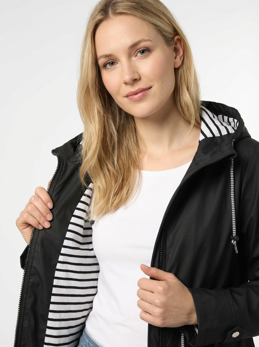 Wetterfester Trench-Mantel mit Kapuze