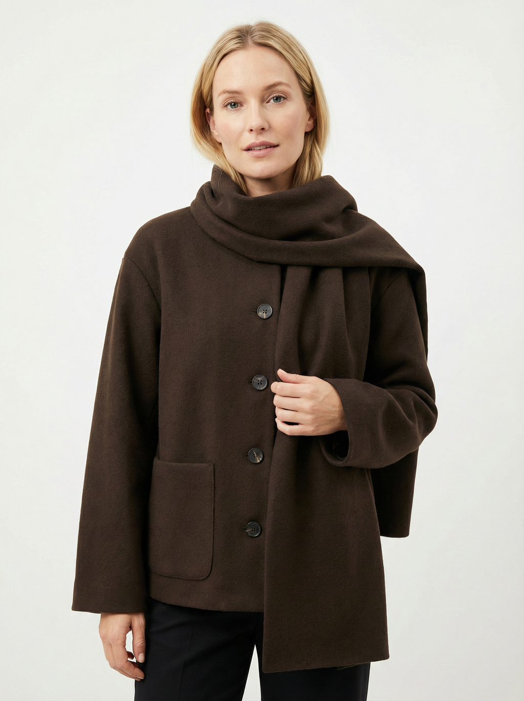 Kuscheliger Loose Fit Mantel mit Schal