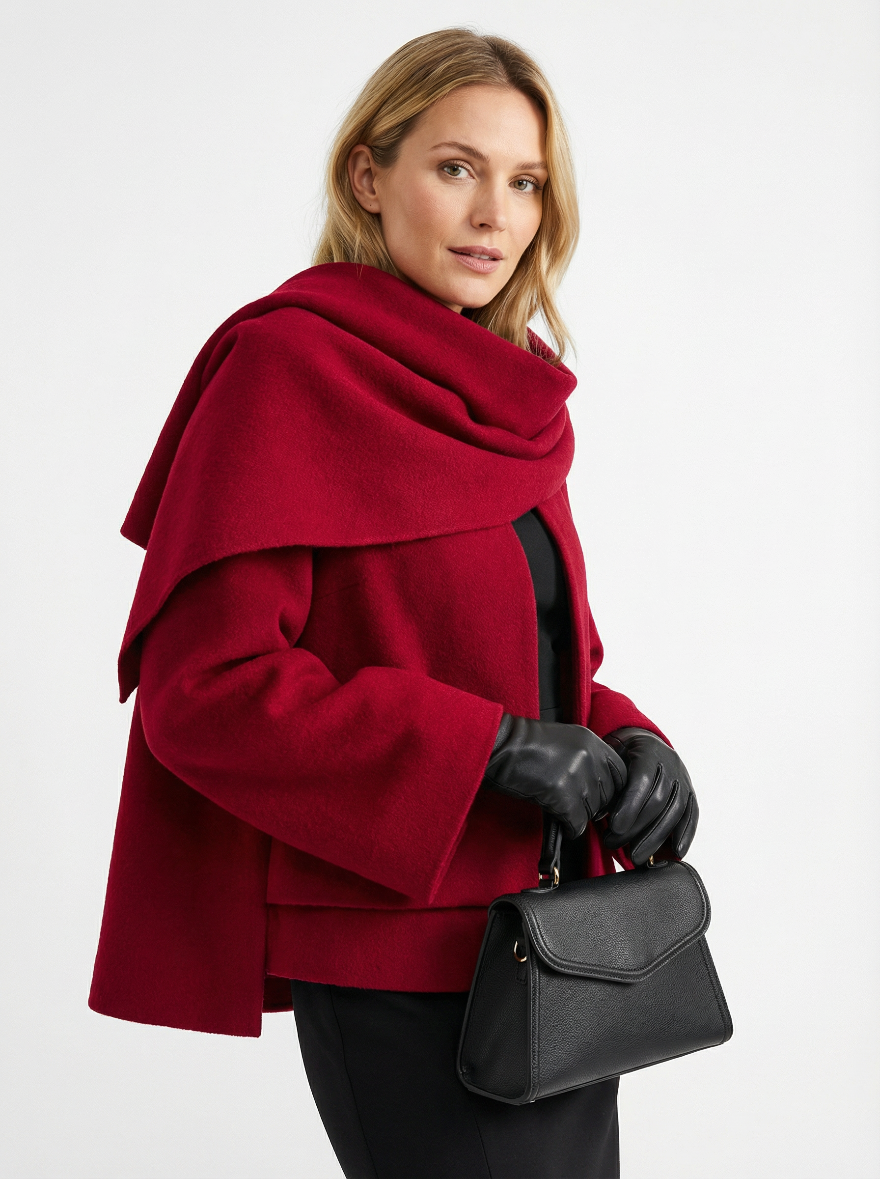 Asymmetrische Strickjacke mit Schalkragen