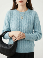 Kuscheliger Woll-Pullover mit O-Ausschnitt