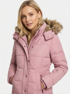 Warme Winterparka mit Kunstfellbesatz