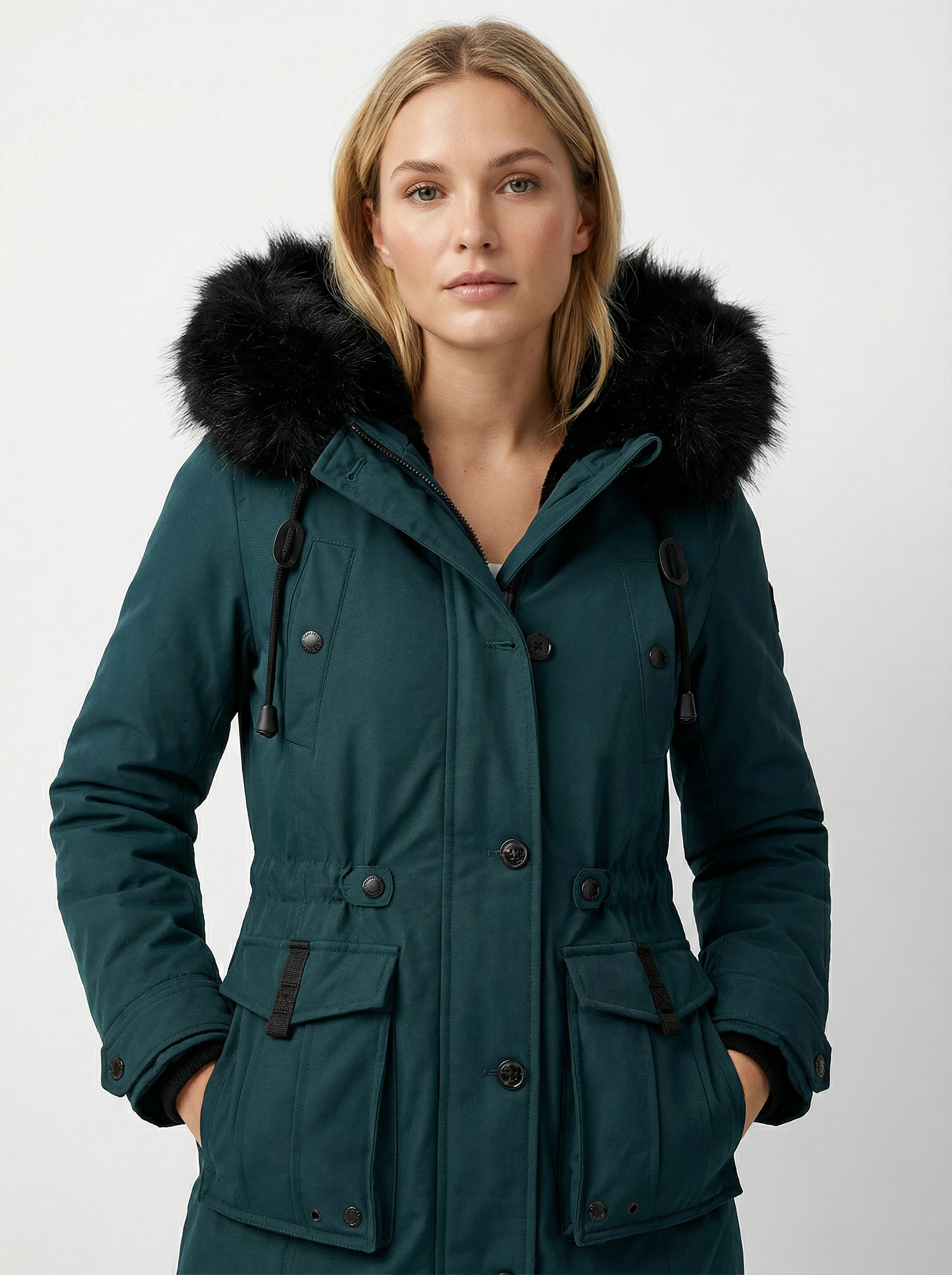 Warmer Baumwoll-Parka mit Kapuze