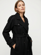 Doppelreihiger Wintermantel mit Taillengürtel