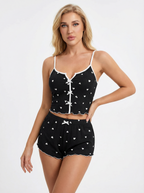 Leichtes Pyjama-Set mit Herz-Print