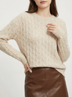 Kuscheliger Woll-Pullover mit O-Ausschnitt