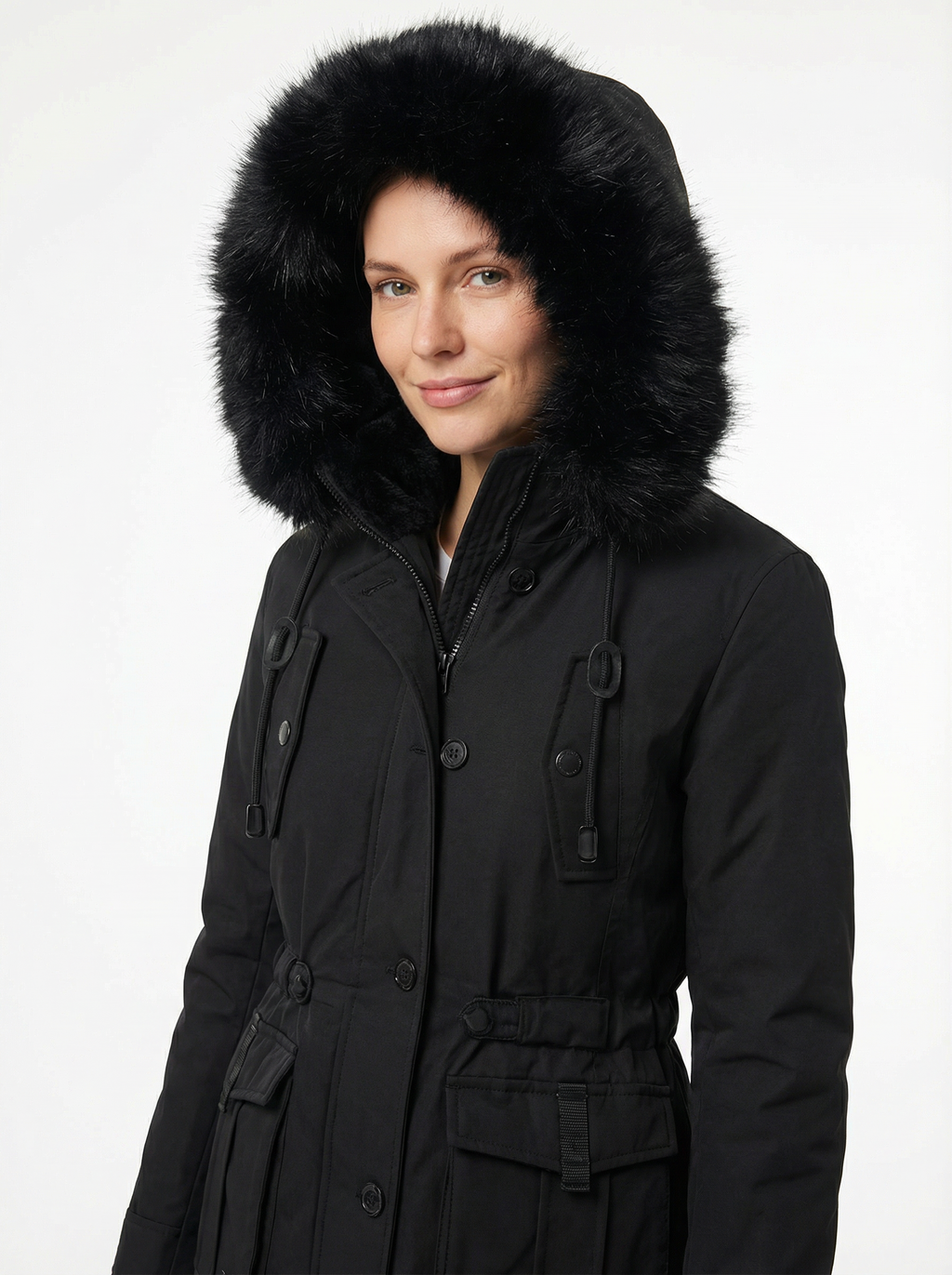 Warmer Baumwoll-Parka mit Kapuze
