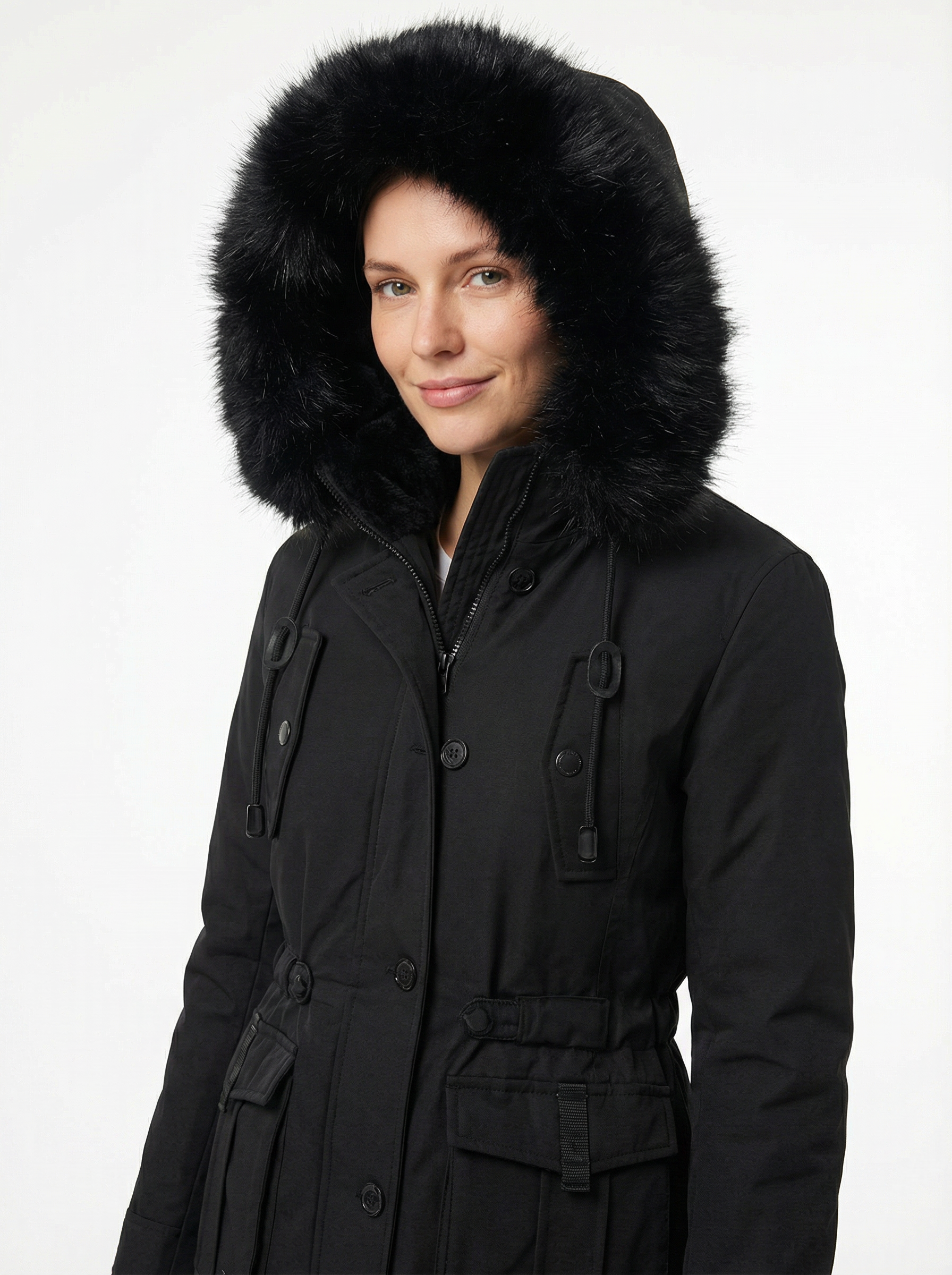 Warmer Baumwoll-Parka mit Kapuze
