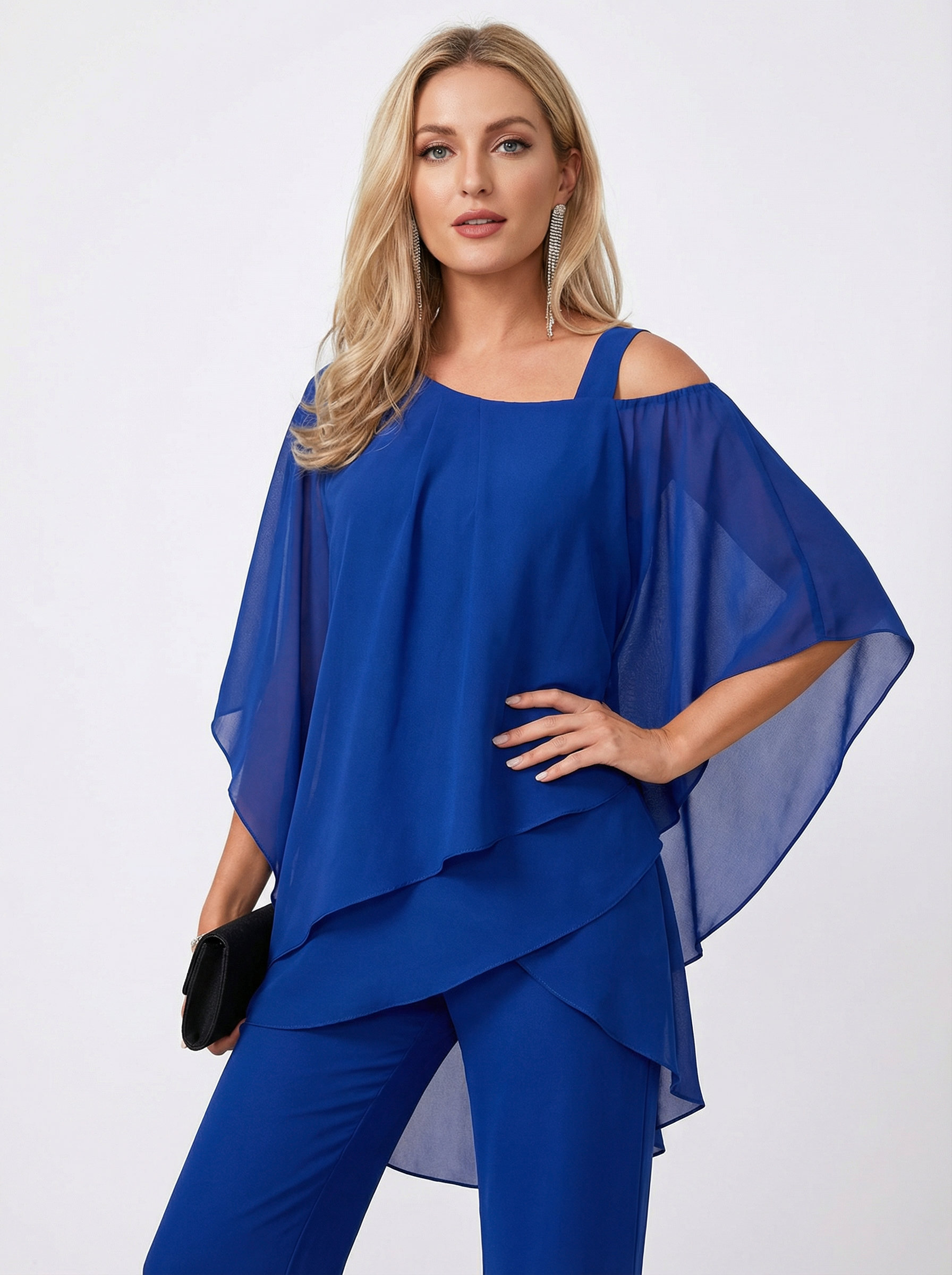 Eleganter Baumwoll-Mix Zweiteiler mit schulterfreiem Schnitt