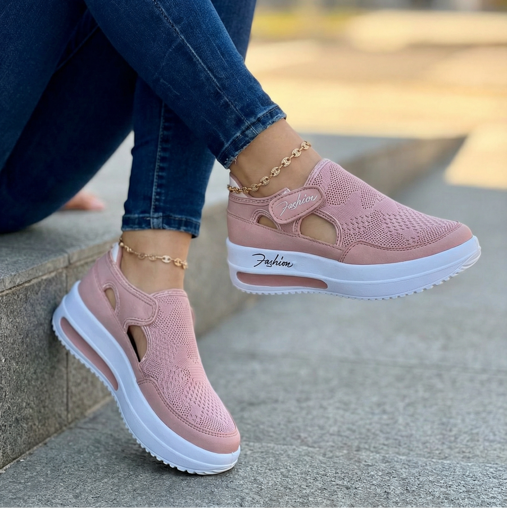 Moderner Plattform-Sneaker mit Klettverschluss