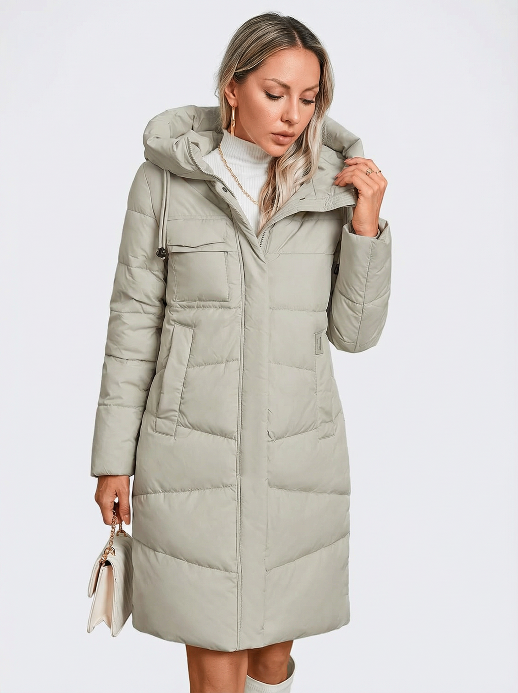 Warmer, eleganter Winterparka mit Kapuze