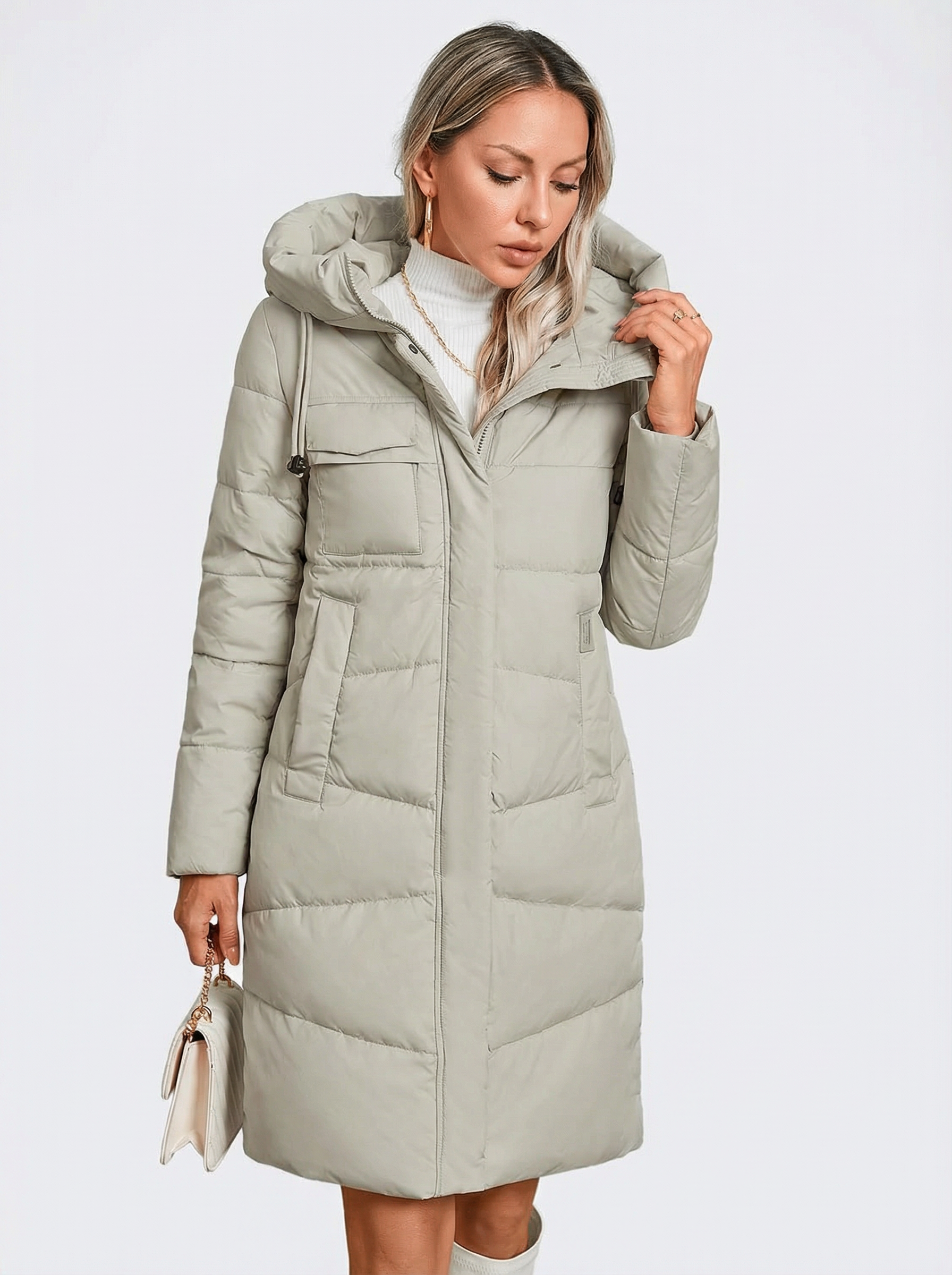 Warmer, eleganter Winterparka mit Kapuze