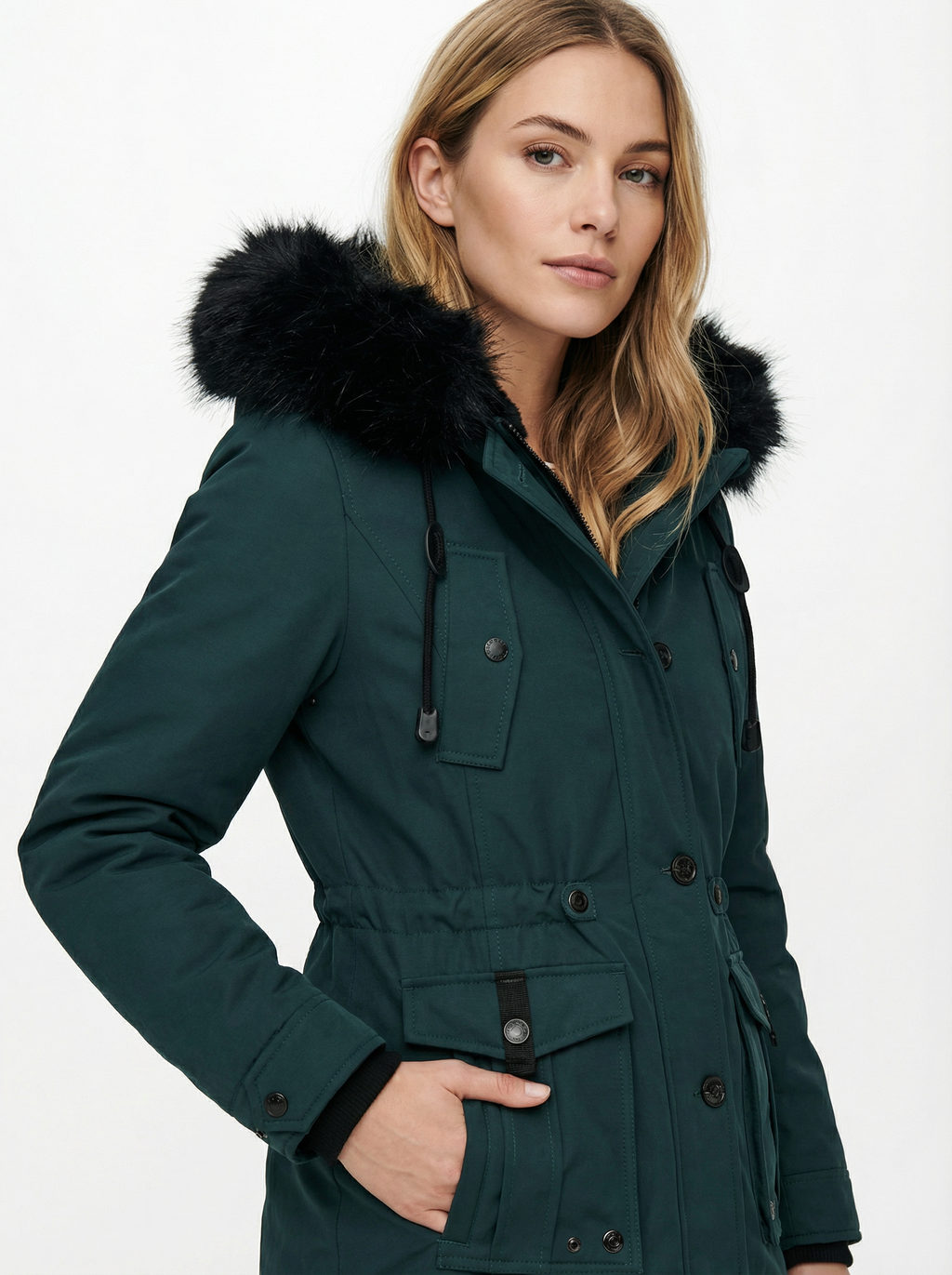 Warmer Baumwoll-Parka mit Kapuze