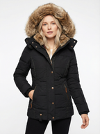 Warme Winterparka mit Kunstfellbesatz