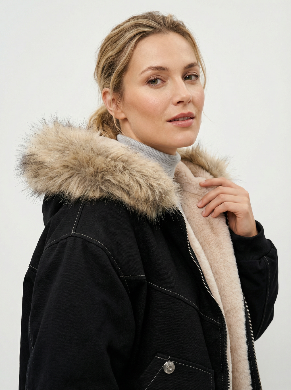 Kuscheliger, warmer Parka mit Pelzkragen