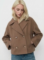 Eleganter Baumwoll-Kurzmantel mit Doppelreiher