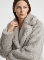 Eleganter Warmer Kunstfell-Mantel