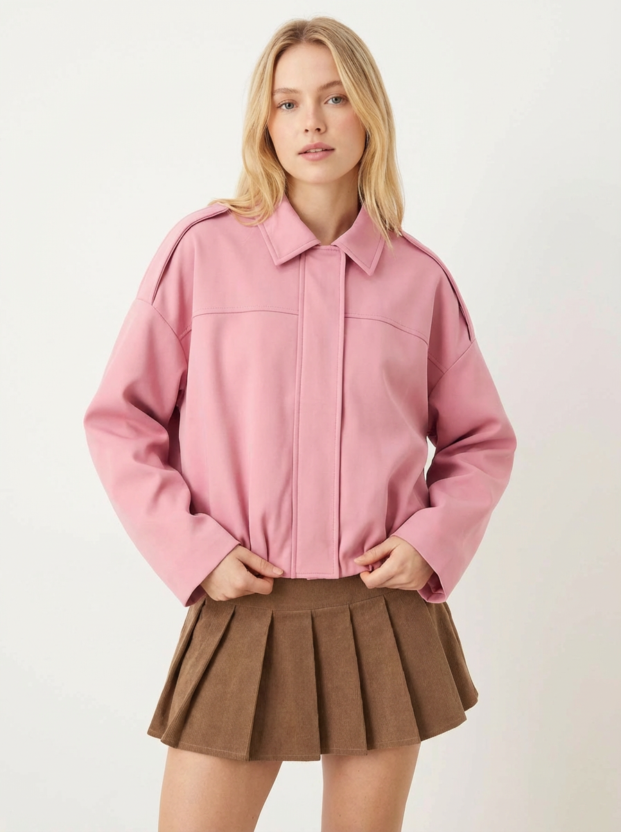 Loose Fit Bomberjacke mit Umlegekragen