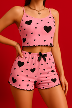 Luftiges Pyjama-Set mit Spaghetti-Trägern