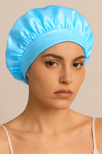 Satin-Nachtmütze mit breitem Rand