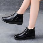 Warme Kunstleder-Boots mit Plüschfutter