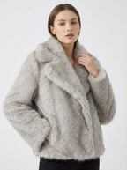 Eleganter Warmer Kunstfell-Mantel