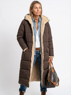 Warme wendbare Pufferjacke mit Kapuze