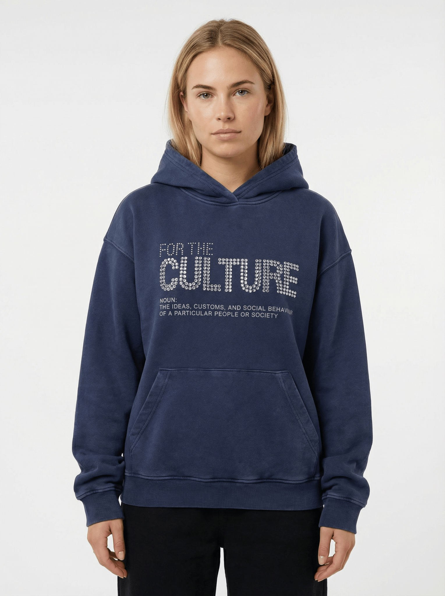 Lockerer Hoodie mit glitzerndem Letter-Print