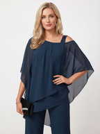 Eleganter Baumwoll-Mix Zweiteiler mit schulterfreiem Schnitt