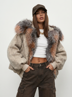 Kuscheliger Oversized Mantel mit Kunstfellkragen