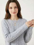 Kuscheliger Woll-Pullover mit O-Ausschnitt