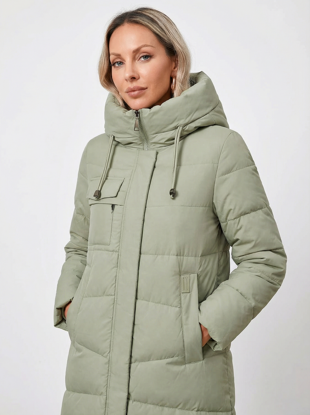 Warmer, eleganter Winterparka mit Kapuze