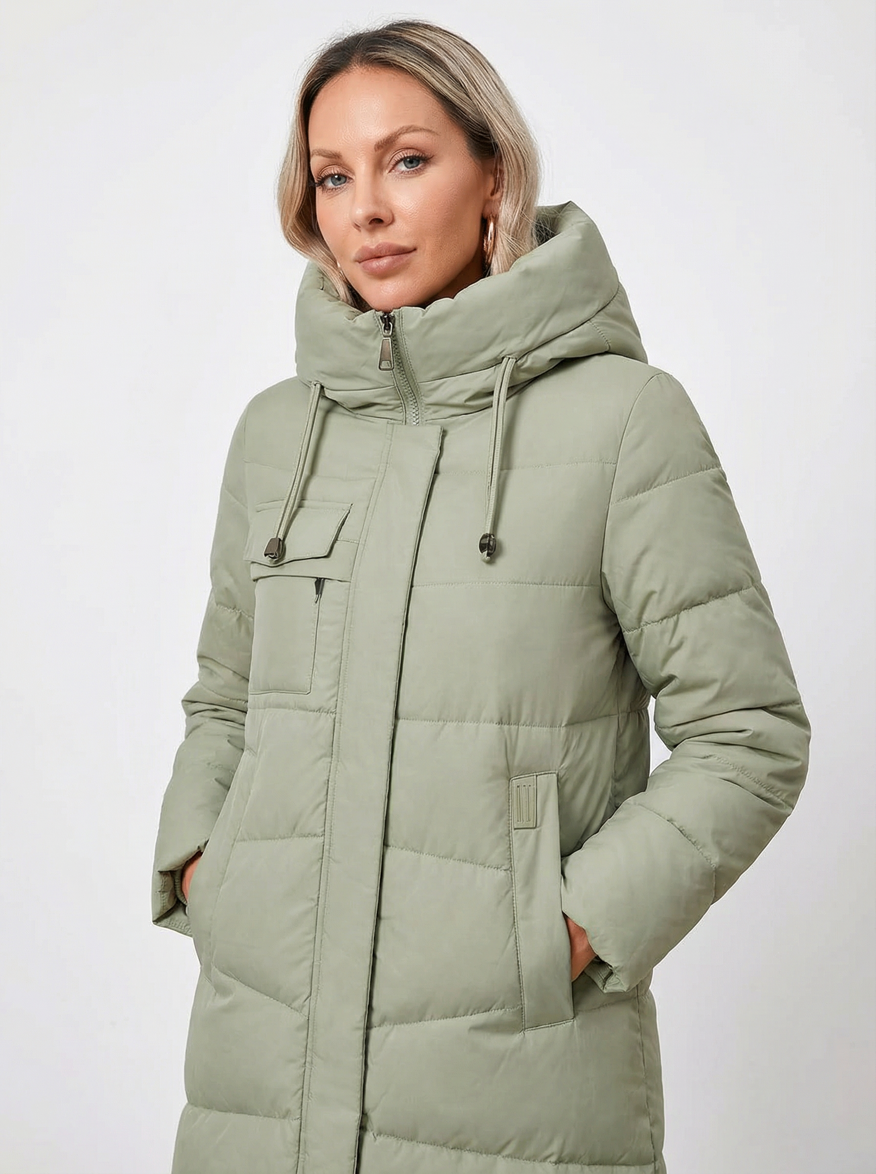 Warmer, eleganter Winterparka mit Kapuze