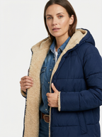 Warme wendbare Pufferjacke mit Kapuze