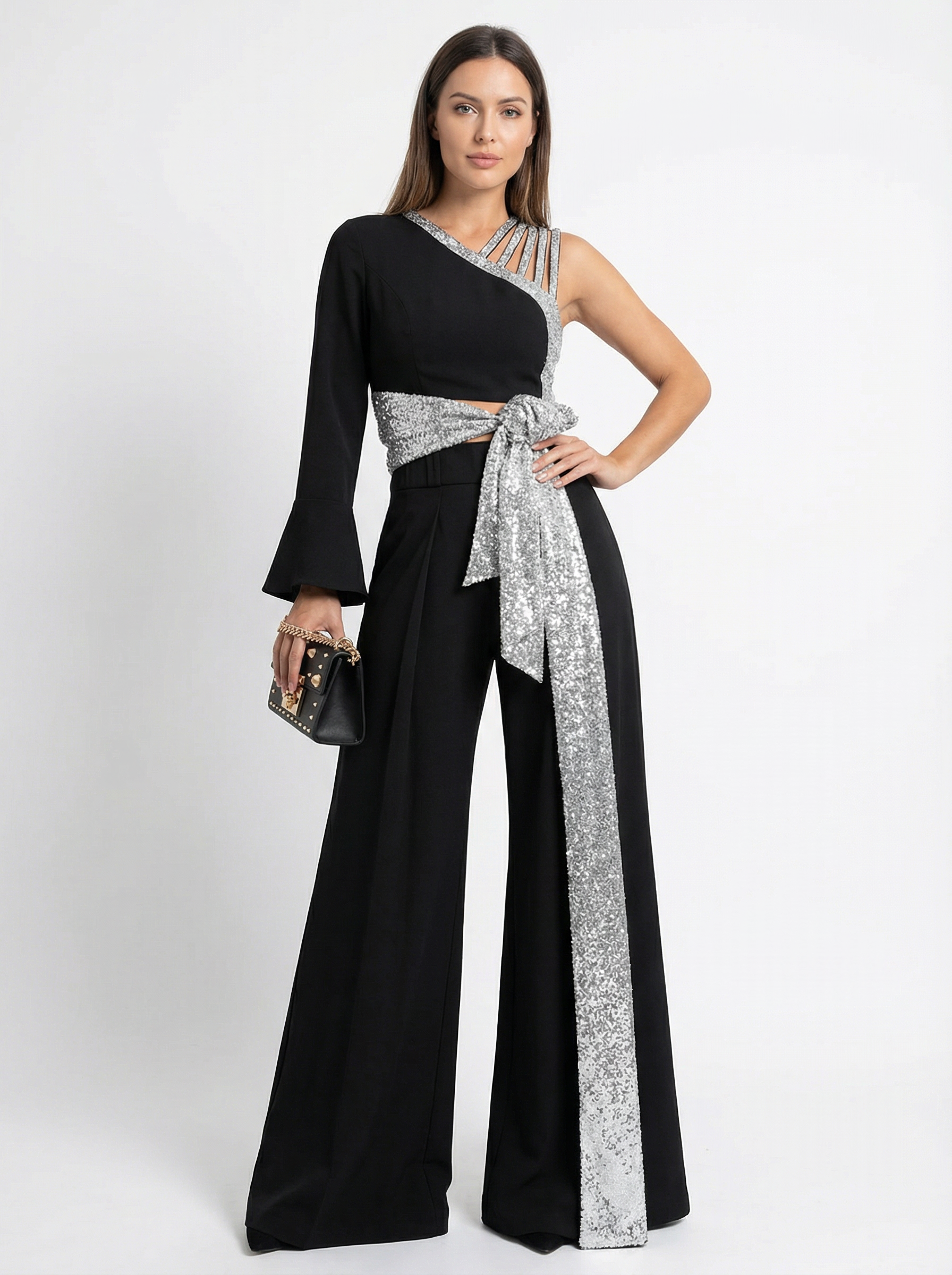 Fließender Jumpsuit mit Ein-Schulter-Träger