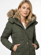 Warme Winterparka mit Kunstfellbesatz