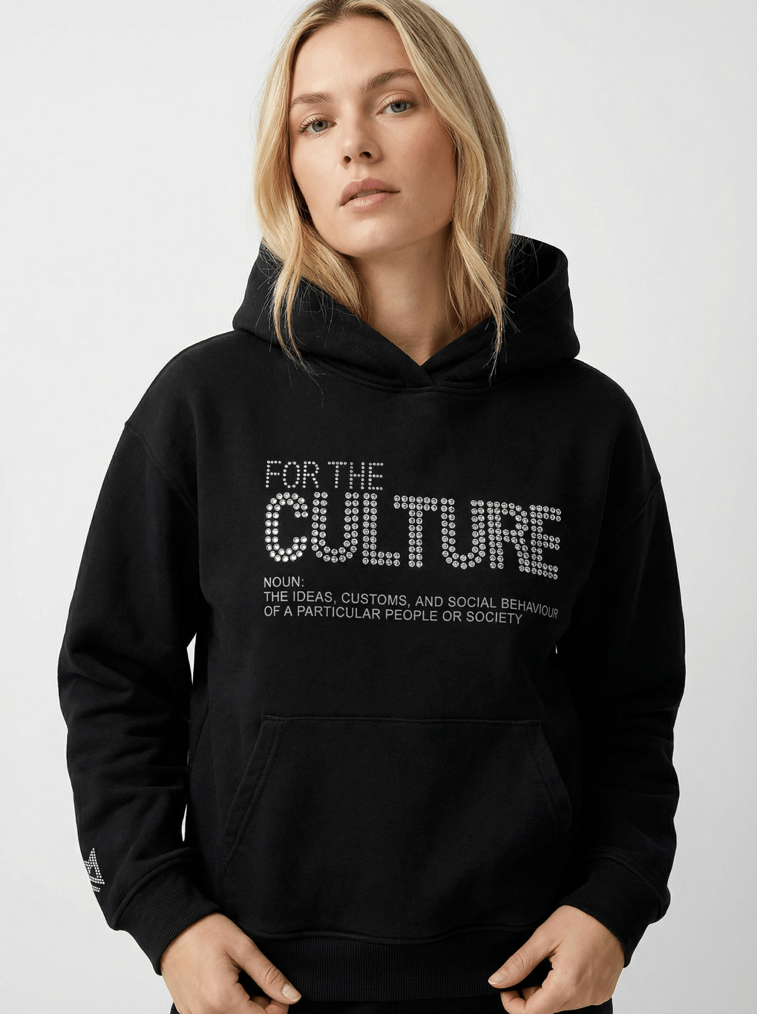 Lockerer Hoodie mit glitzerndem Letter-Print