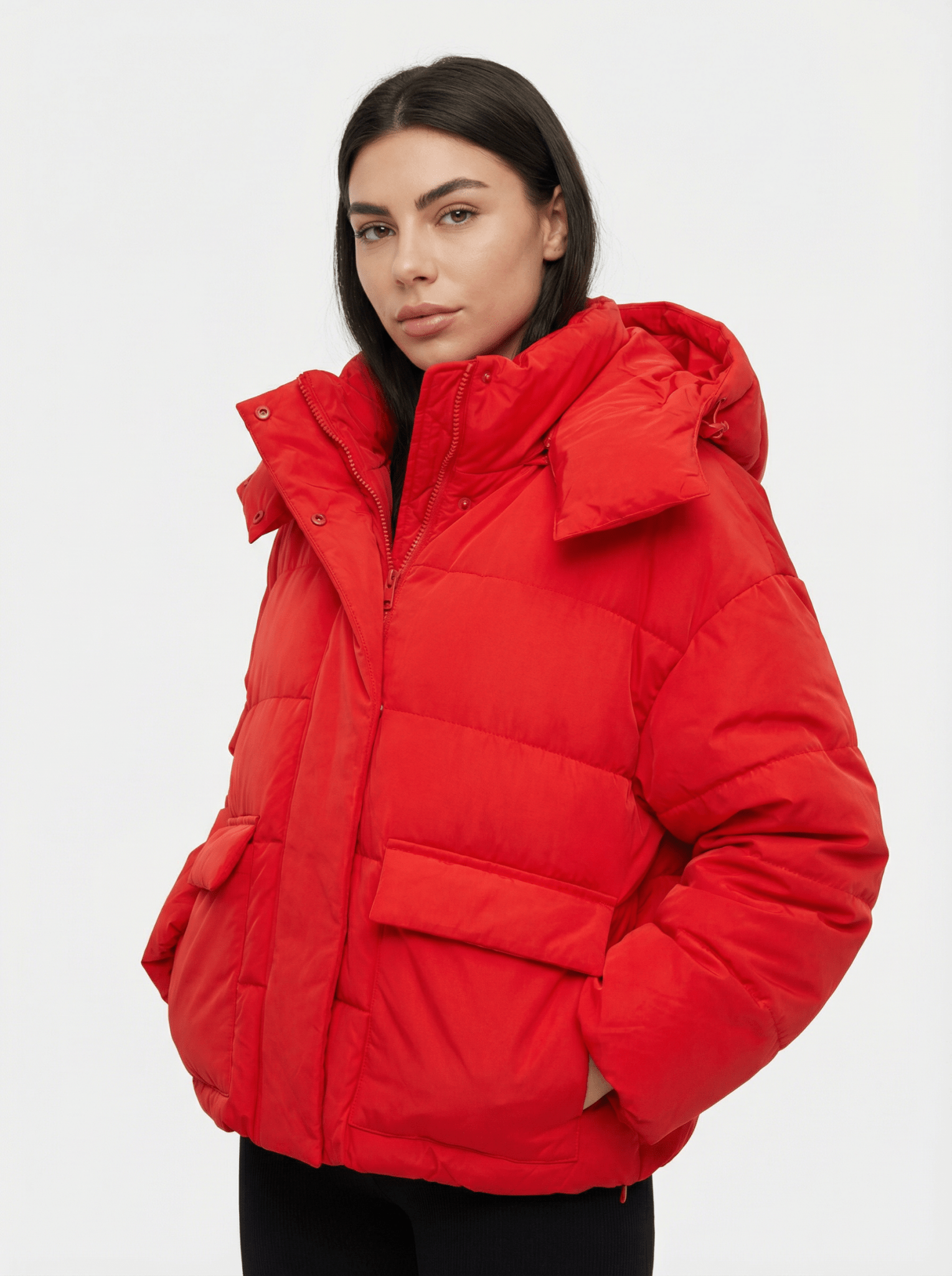 Warme Winterjacke mit Stehkragen