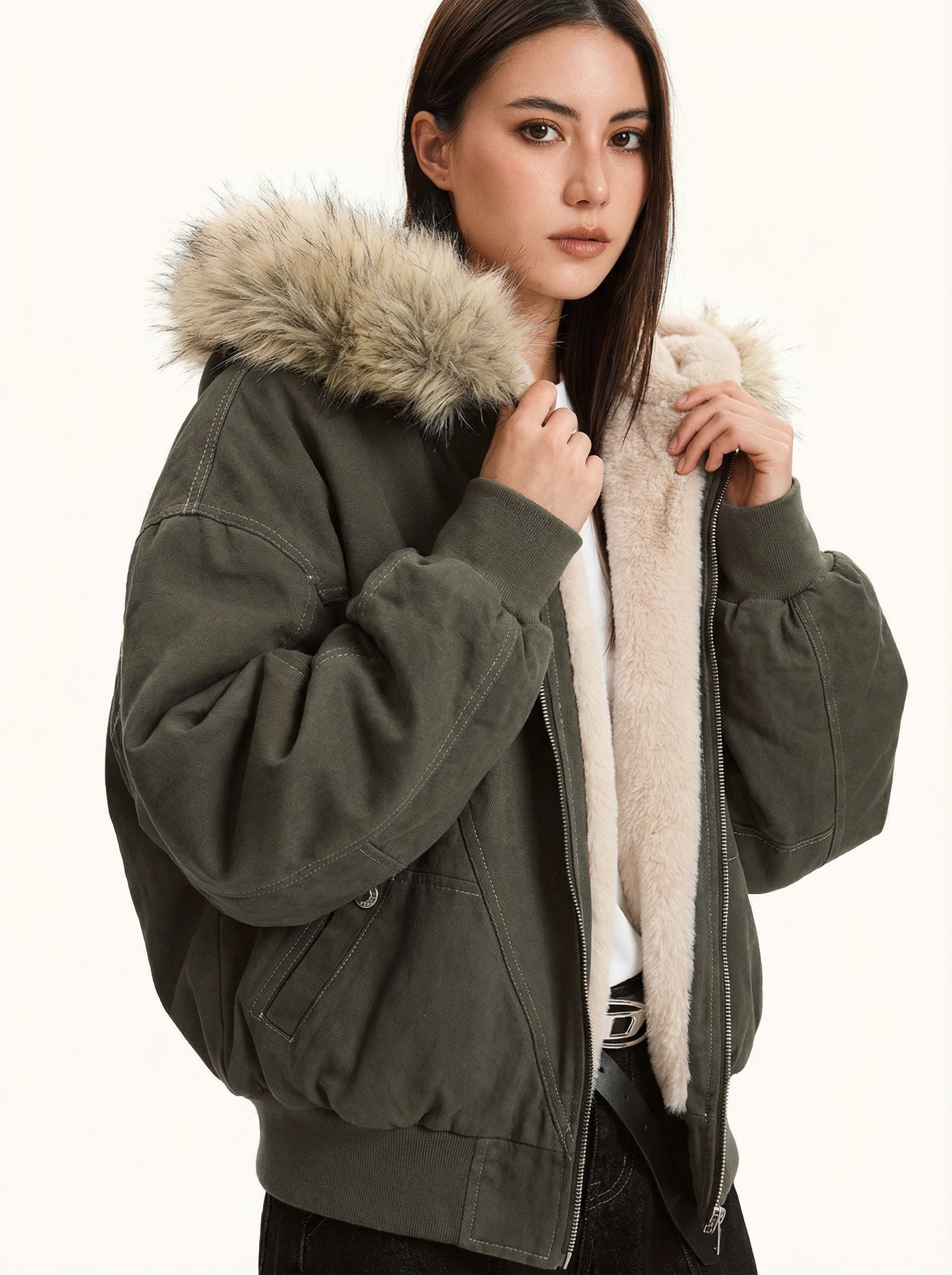 Kuscheliger, warmer Parka mit Pelzkragen