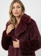 Eleganter Warmer Kunstfell-Mantel